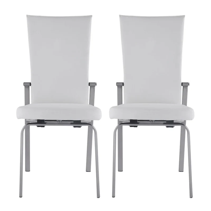 White Starphire Glass 5-Piece Dining Set - Modern Style
