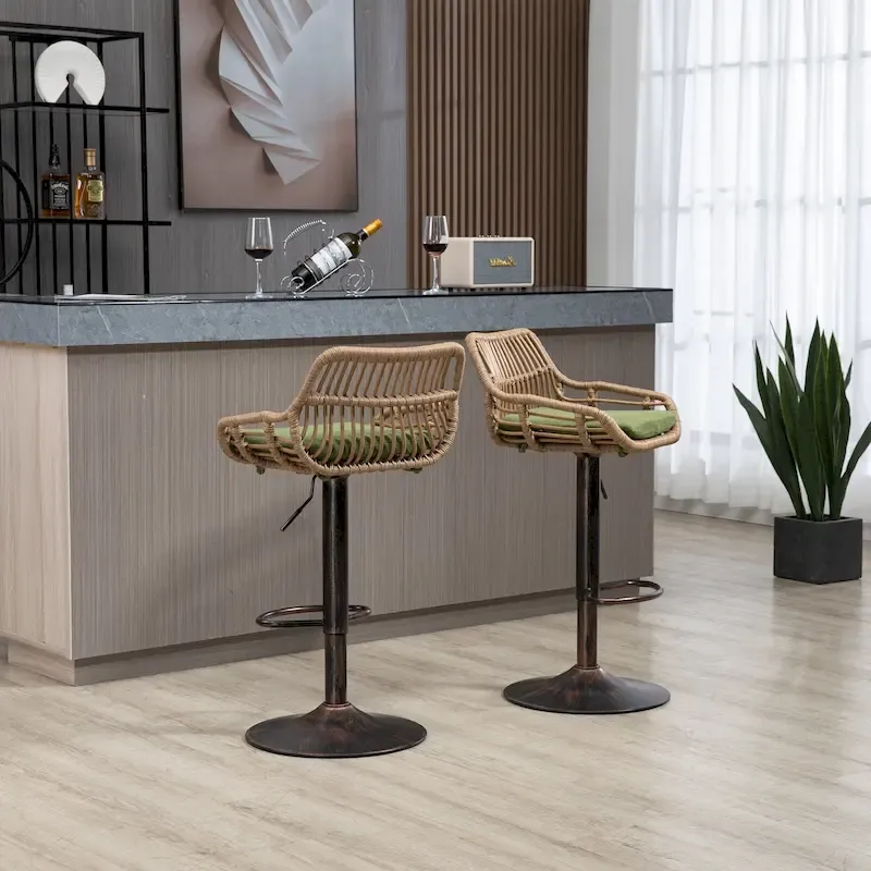 Swivel Bar Stools with Footrest Set of 2