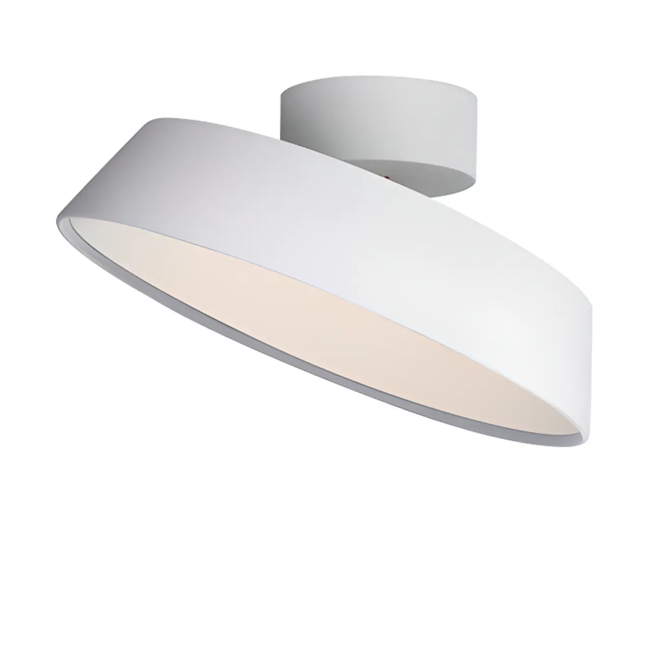 Modern Metal Drum Dimmable Semi Flush LED Ceiling Light