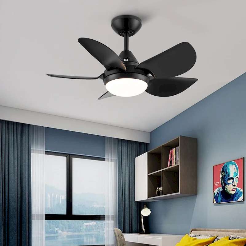 Modern 30 in.Integrated LED Ceiling Fan With Matte Black Blades - 30 INCHES