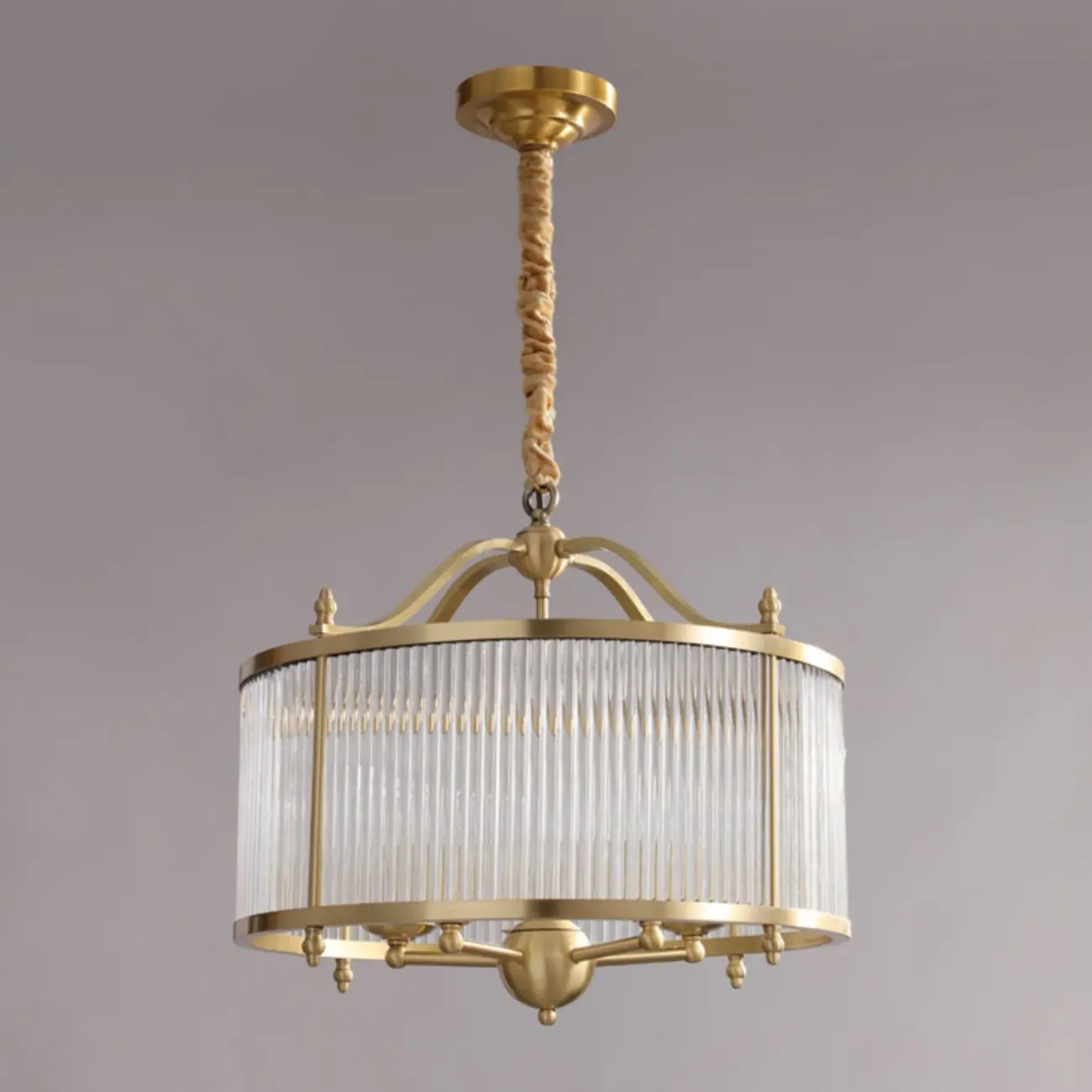 Modern 3-Light Crystal Round Chandelier with Flexible Height