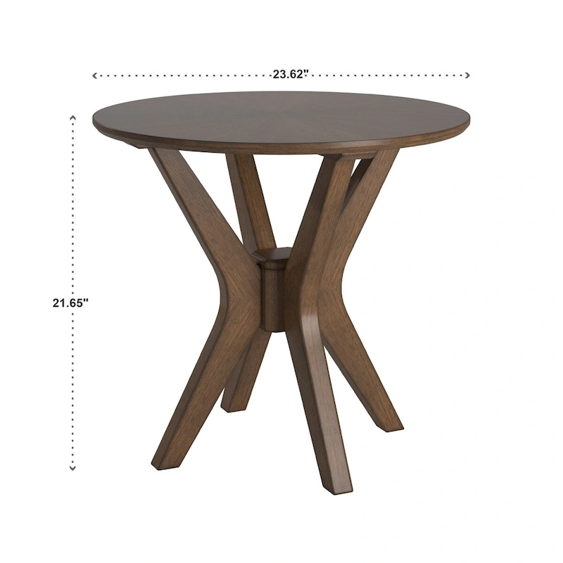 Rondo Mid-Century Walnut Finish Round End Table by iNSPIRE Q Modern