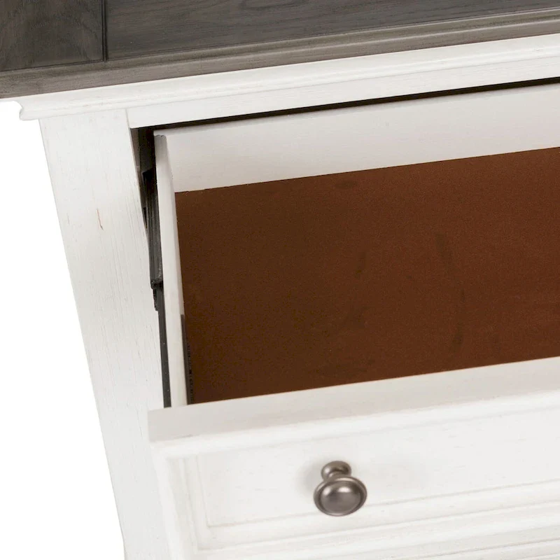 White Night Stand with Charging Station