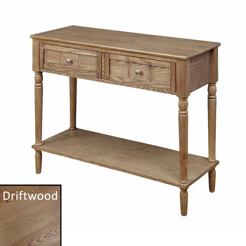 French Country 2 Drawer Hall Table with Shelf