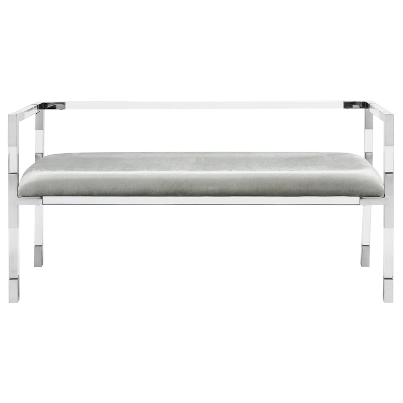 SAFAVIEH Couture Shakti Grey Acrylic Bench - 50Wx18Dx26H