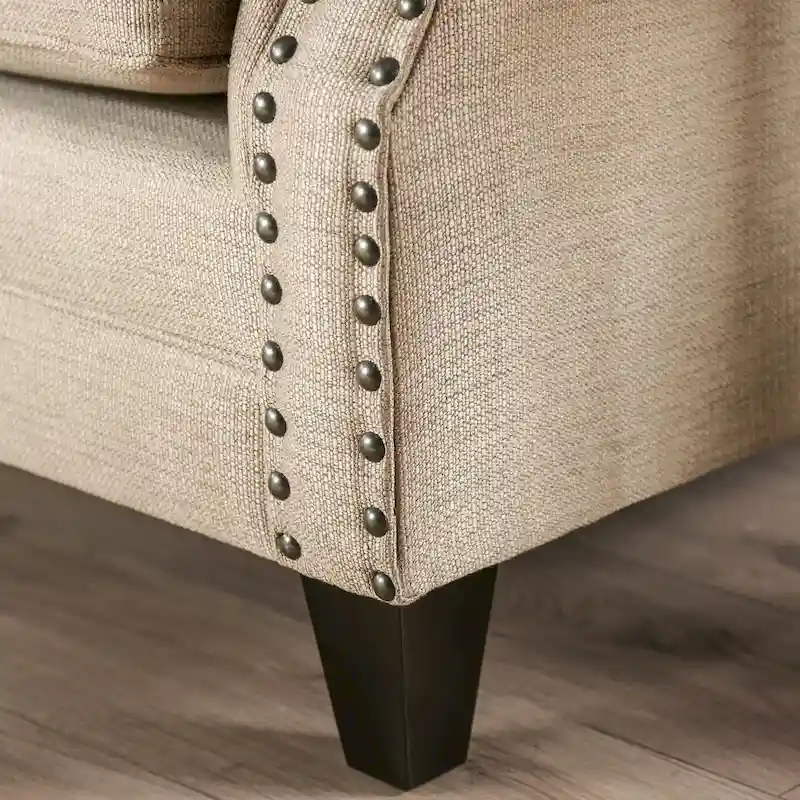 Traditional Beige Living Room Sofa and Loveseat