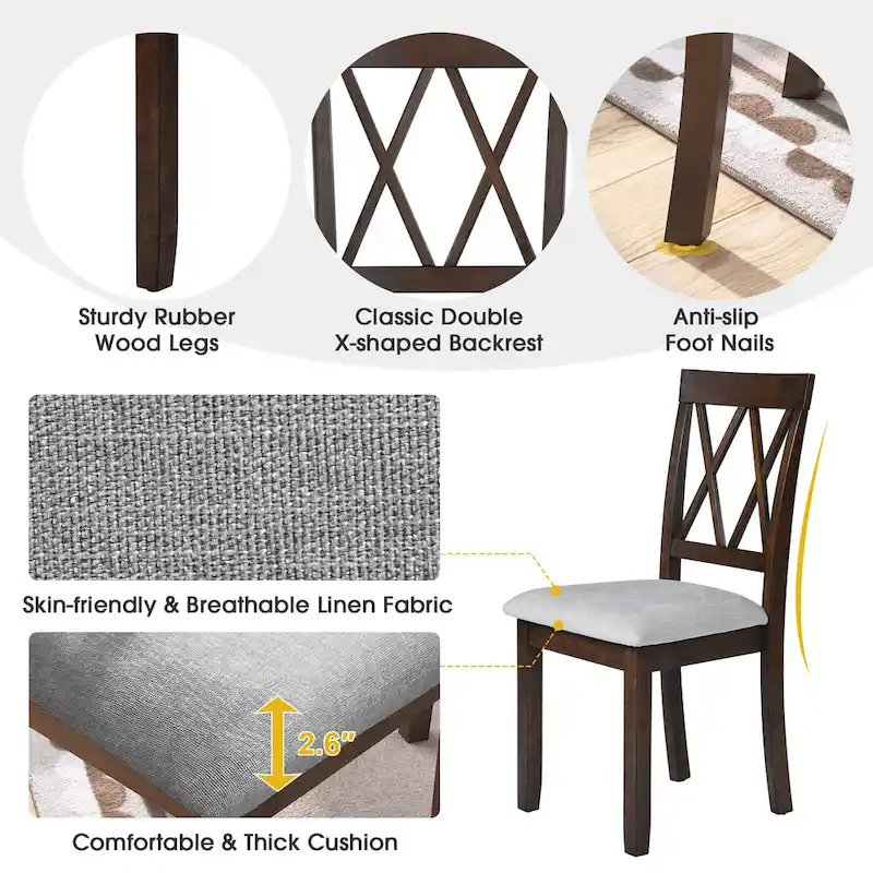 Dining Room Chairs Set of 2, Accent Diner Chairs Upholstered Fabric Side Stylish Kitchen Chairs