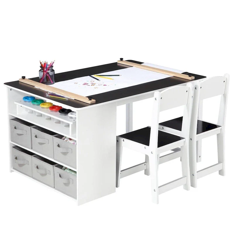 Kids Art Table and Drawing Desk with Large Storage