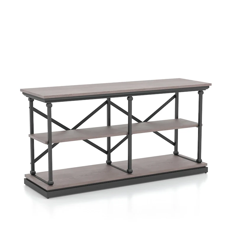 Marcin Transitional 59-inch Steel 2-Shelf Console Table by Furniture of America