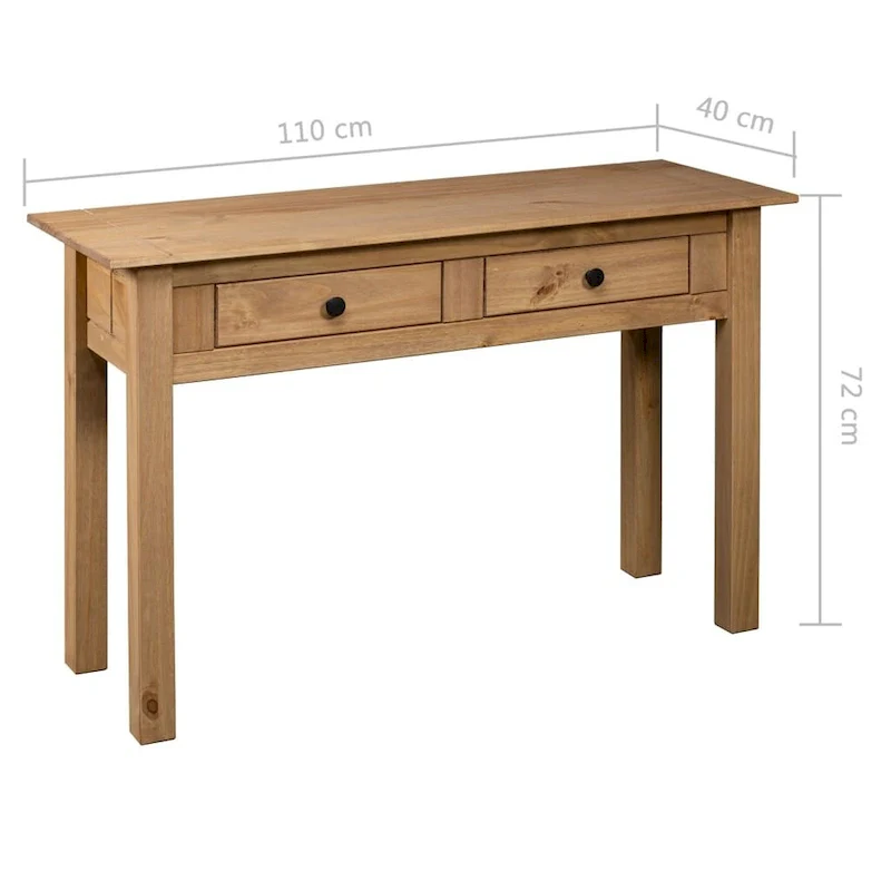 vidaXL Console Table Entryway Table Side Table Solid Pine Wood Panama Range - 43.3  x 15.7  x 28.3