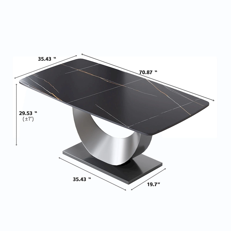 71 Modern Rectangular Sintered Stone Dining Table