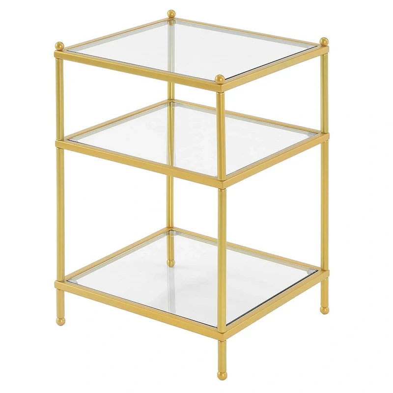 Convenience Concepts Royal Crest 3 Tier Glass End Table