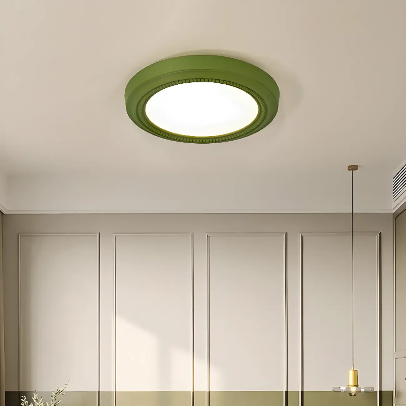 Elegant White Round Dimmable Flush Mount LED Ceiling Light