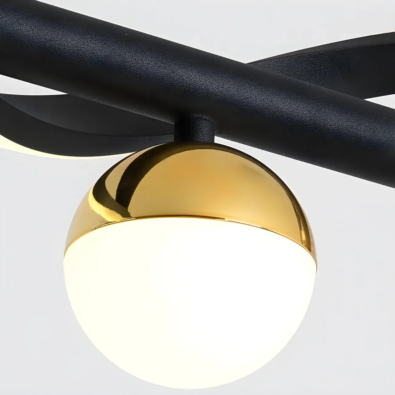 Modern Black Metal Acrylic 4-Light LED Dimming Pendant Light