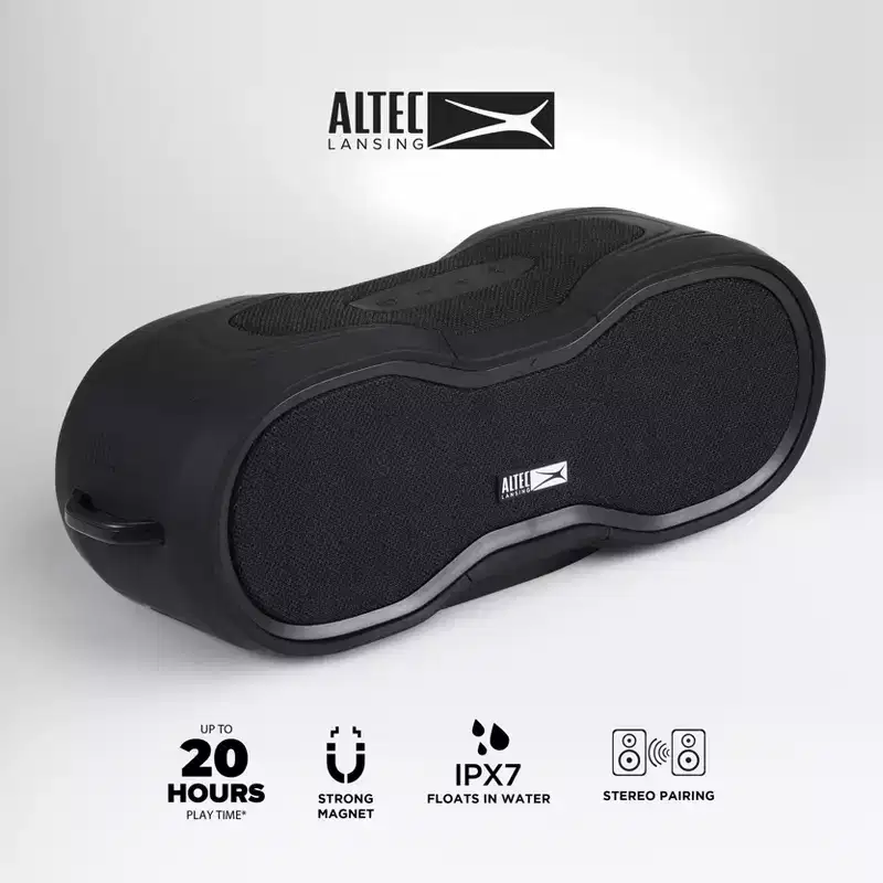 Altec Lansing BoomJacket XL Wireless Bluetooth Speaker IPX7 Waterproof Outdoor Speaker with 24H Playtime
