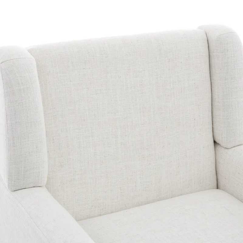 Linen Upholstered Accent Chair Wingback Armchair Set of 2