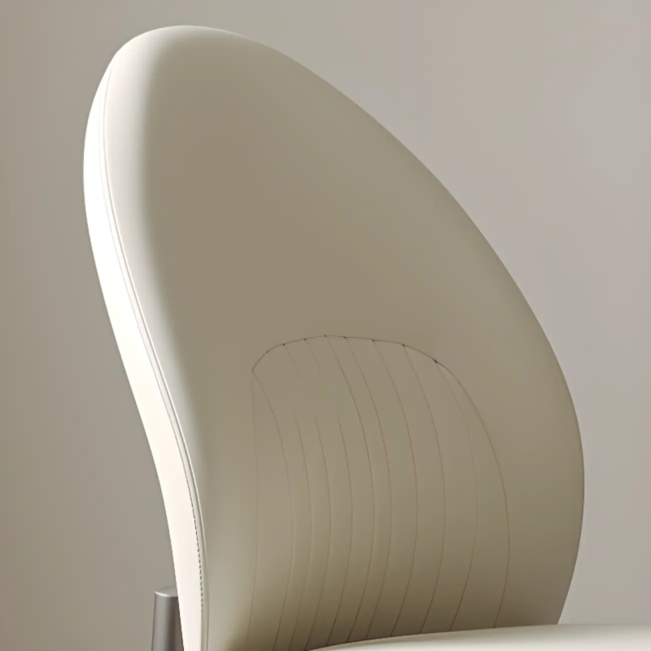 Modern Oval Back Faux Leather Armless Dining Chair