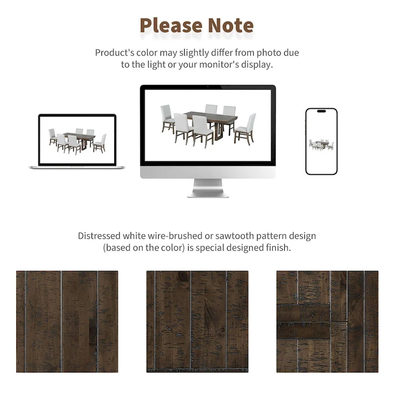 7-Piece 72 Extendable Dining Table Set w/ Butterfly Leaf and 6 Chairs