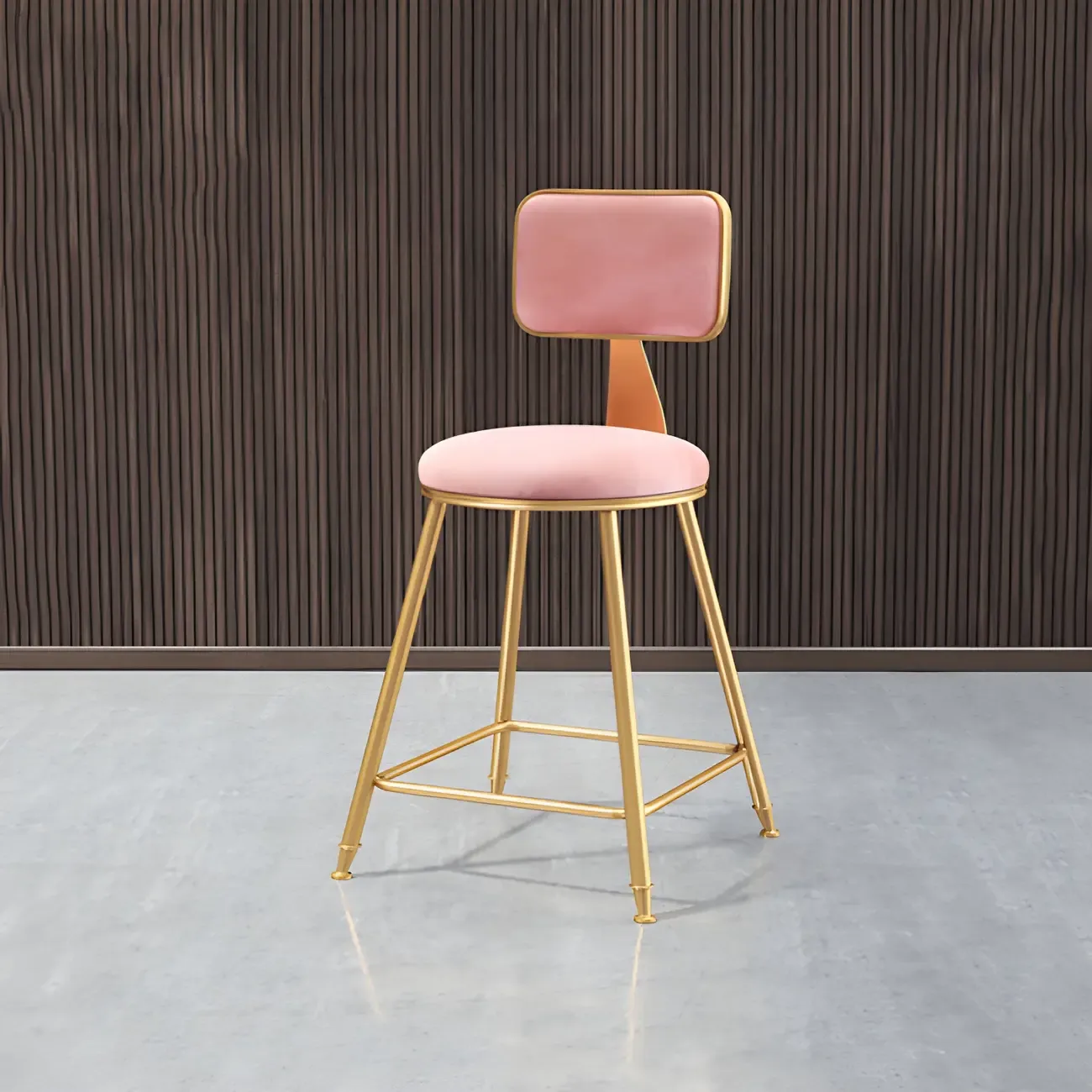 Round Velvet Upholstered Counter Bar Stools