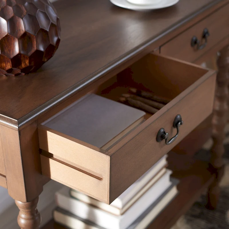 SAFAVIEH Henretta 2-Drawer Console Table - 35.5  W x 13  L x 29.5  H - 35.5  W x 13  L x 29.5  H - 36Wx13Dx30H