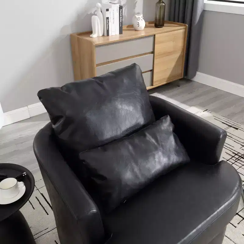 Okak Modern 360 Swivel Barrel Chair Accent Chair with Soft Dual Pillow Leisure Sofa Armchair Club Chair for Hotel Lounge Bedroom