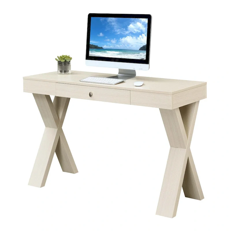 1 Drawer Desk with Crisscross Legs