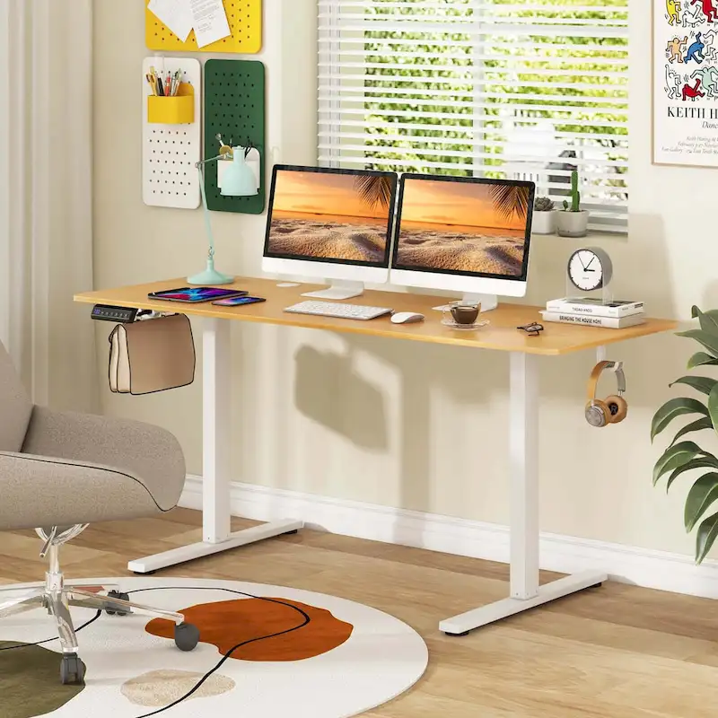 Costway 63 x 24 Inch Sit Stand Desk Height Adjustable Electric - See Details