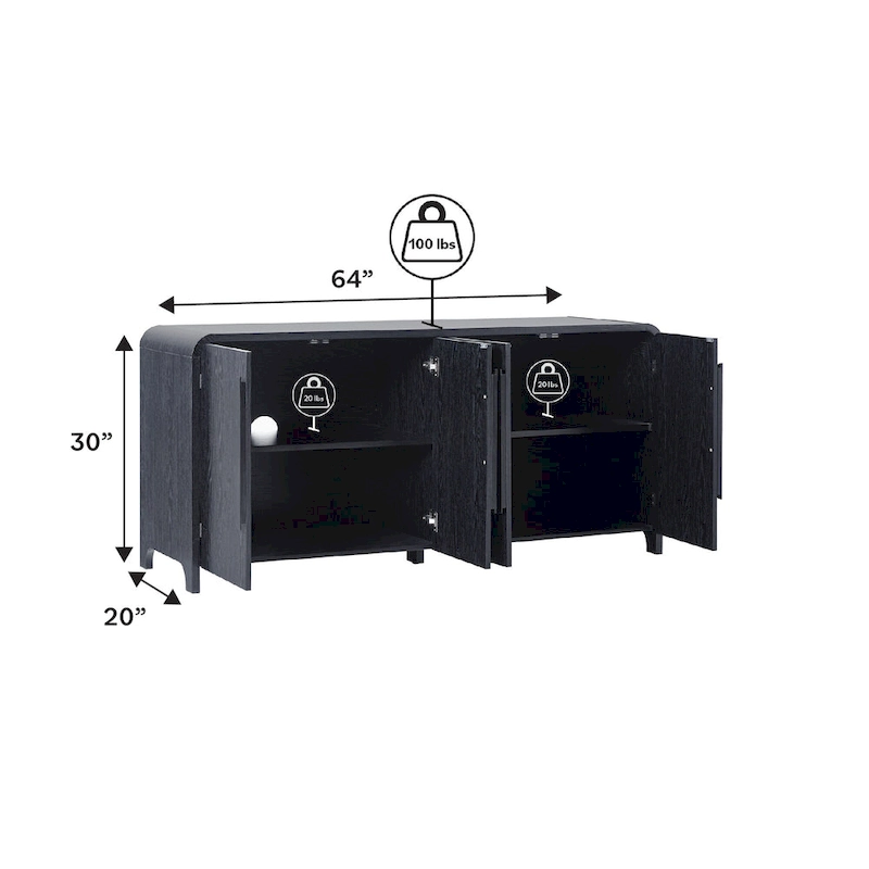 Middlebrook Modern 64-inch Sideboard with Rounded Edges