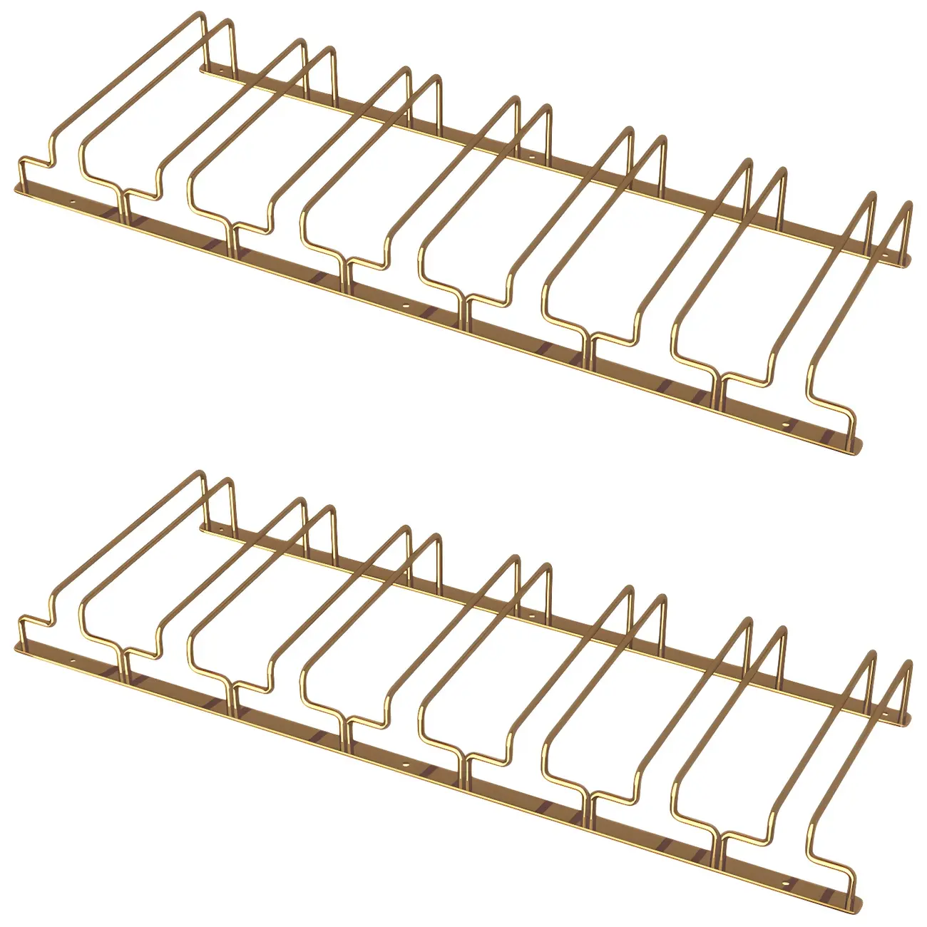 Gold Rectangular Hanging Metal Wine Glass Rack