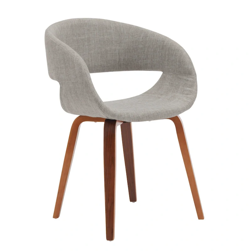 Mid-Century Style Dining Chair with Stain-Resistant Fabric & Wooden Legs