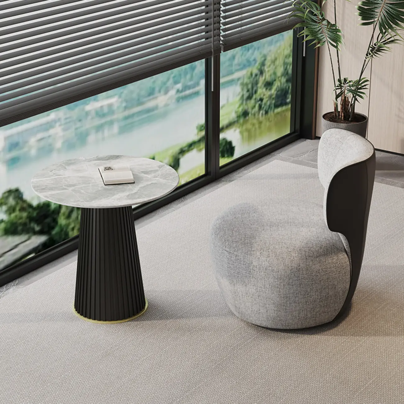 Glam Fabric Swivel Accent Chair with Scratch Resistant