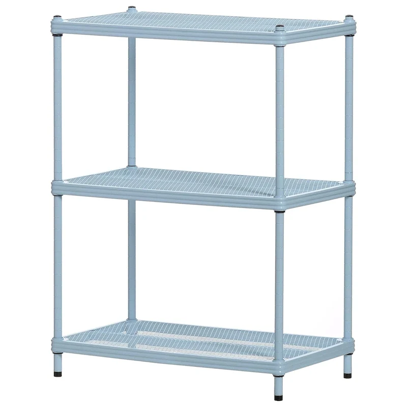 Design Ideas MeshWorks 3 Tier Full-Size Metal Storage Shelving Unit Rack, White - 12