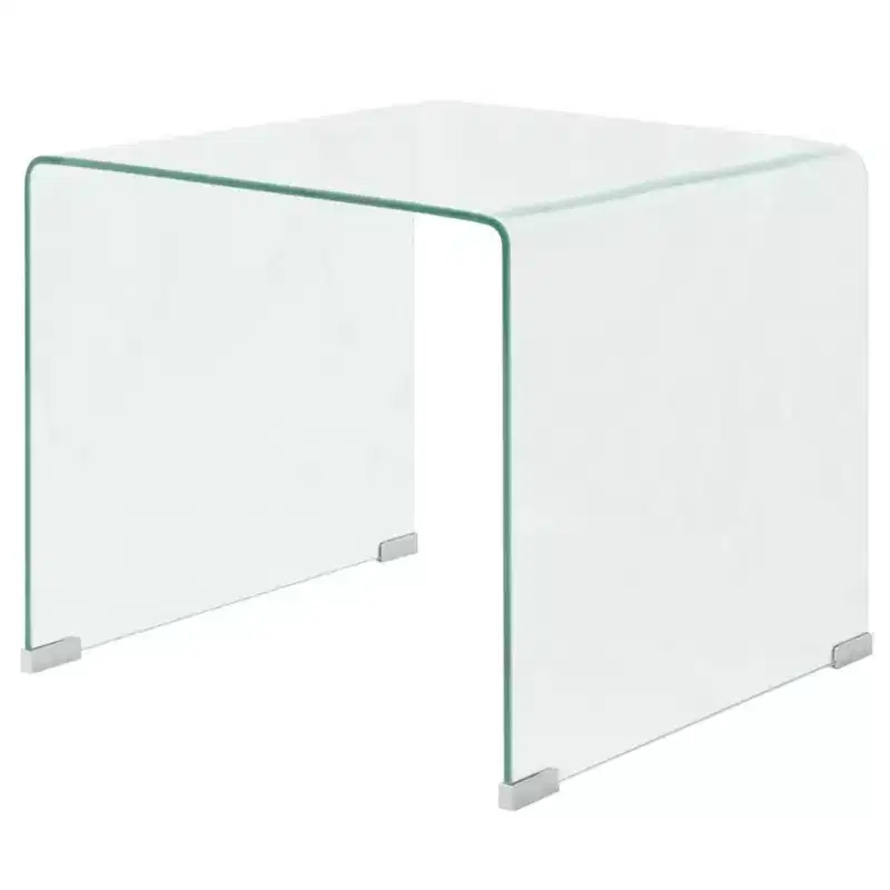 vidaXL Modern Clear Coffee Table - Tempered Safety Glass Table - Compact Furniture Suitable for Living Room or Bedroom - 19.5x19.7x17.7