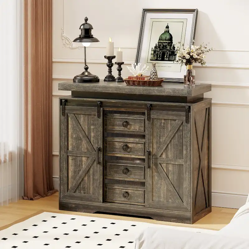 5 Drawer Accent Cabinet With Led Light - N/A