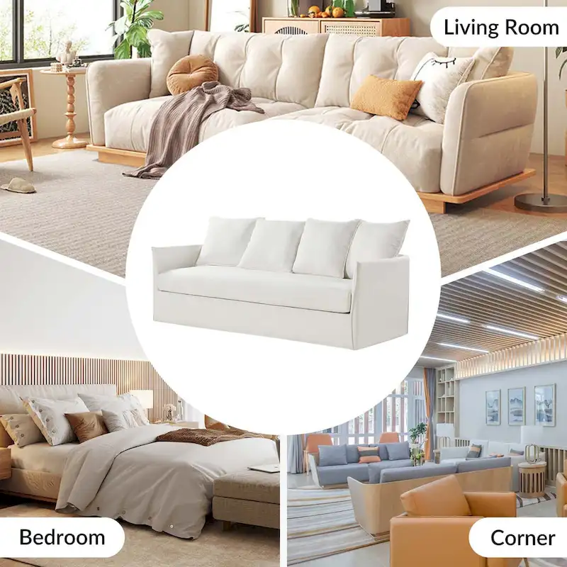 Gottfried 80 Slipcovered Sofa with Removable Cushions by