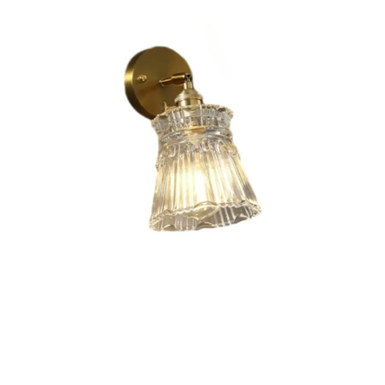 Art Deco Gold Transparent Glass Wall Sconce