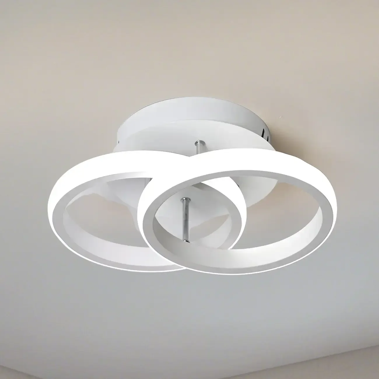 Black Geometric Metal LED Semi Flush Mount Ceiling Light