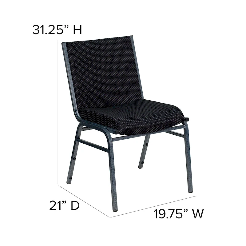 4 Pack Heavy Duty Stack Chair - 21D x 19.75W x 31.25H