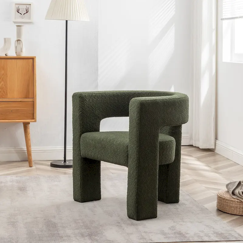 28 Wide Boucle Upholstered Square Armchair