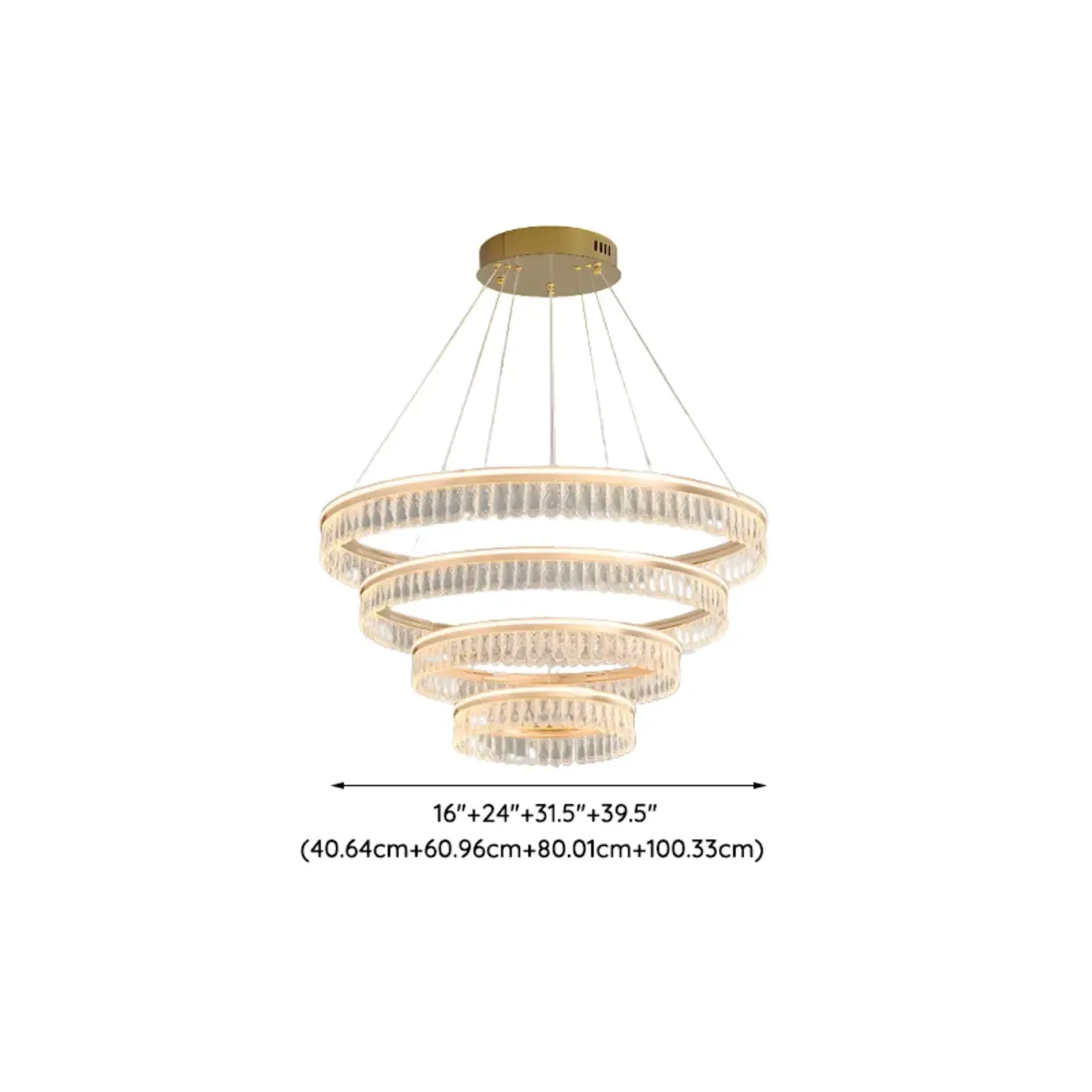 Dimmable Circle Gold Crystal Modern LED Chandeliers