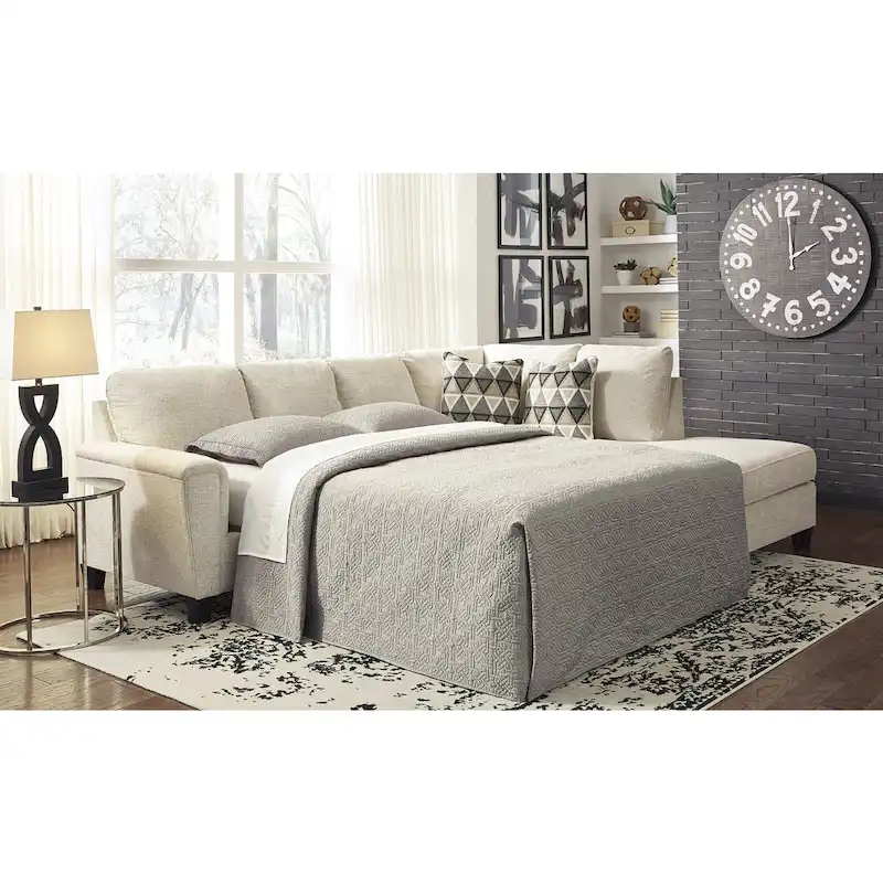 Signature Design by Ashley Abinger 2-Piece Sleeper Sectional with Chaise - 116 W x 91 D x 39 H