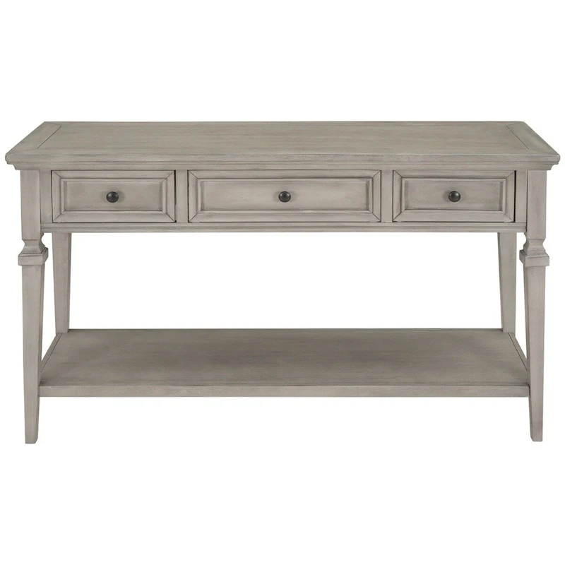 Merax Retro Style Console Table with Three Top Drawers and Bottom Shelf
