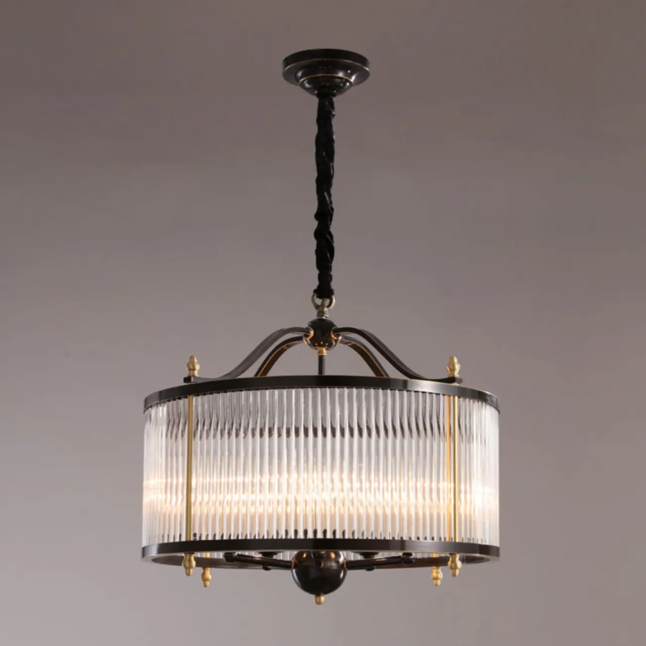 Modern 3-Light Crystal Round Chandelier with Flexible Height