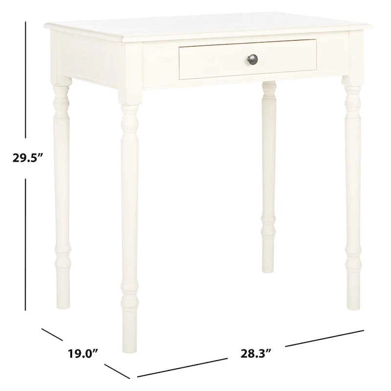 Classic 1-Drawer Writing Desk with Turned Legs & Rich Brown Top
