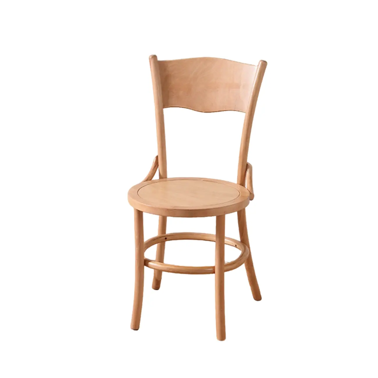 Mid-Century Modern Round Wood Dining Chair