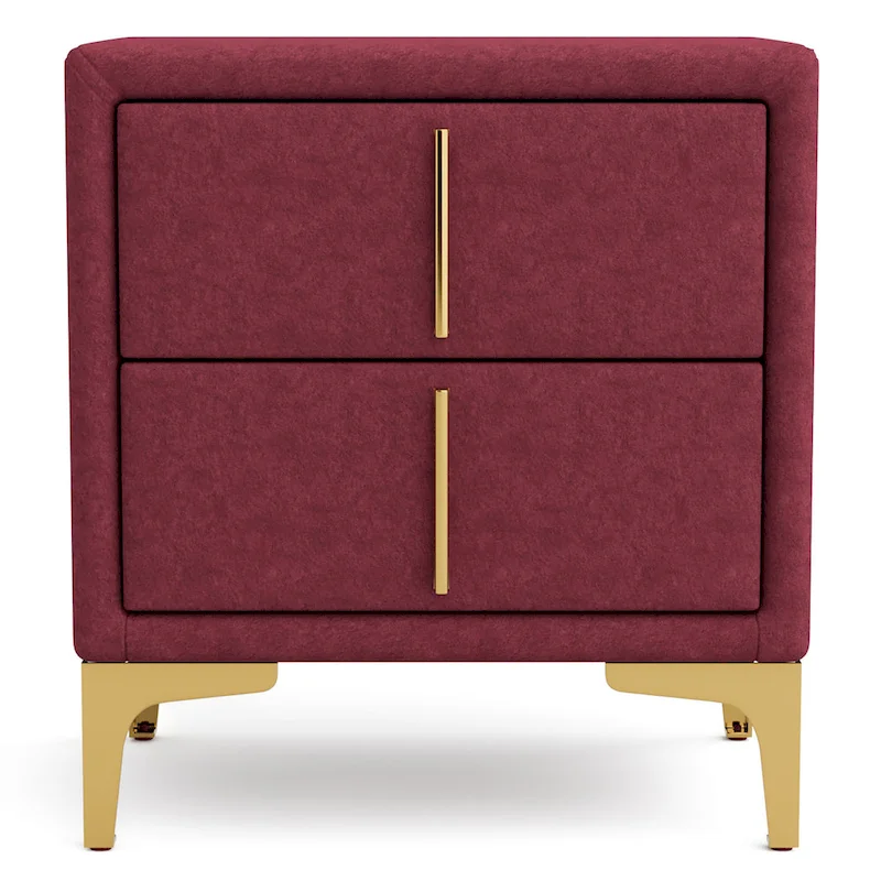 Glim Glam Fabric 2-Drawer Nightstand by Furniture of America