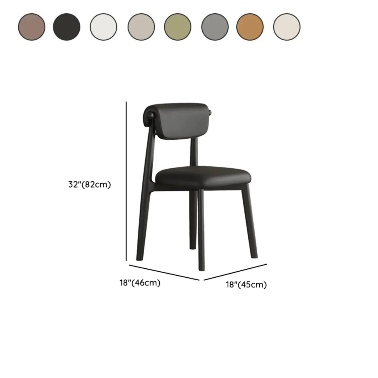 Elegant Low Back Upholstered Faux Leather Dining Chair