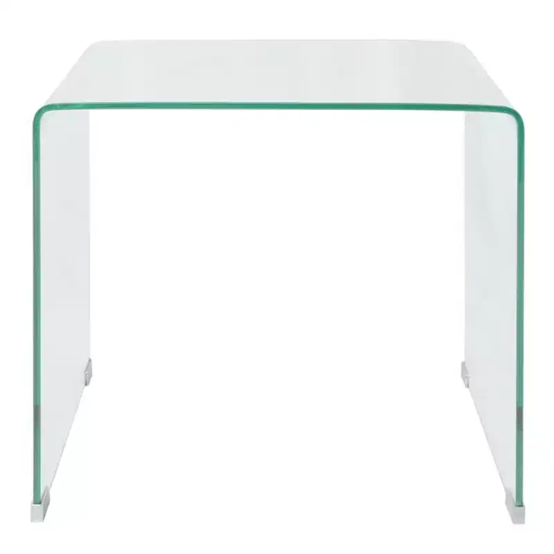 vidaXL Modern Clear Coffee Table - Tempered Safety Glass Table - Compact Furniture Suitable for Living Room or Bedroom - 19.5x19.7x17.7