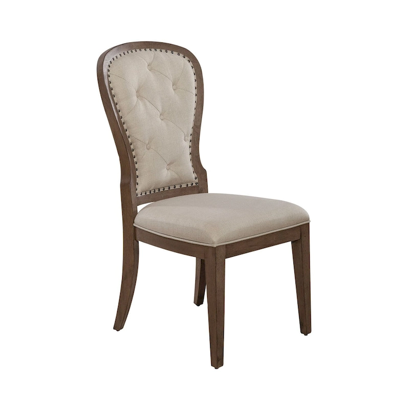 Americana Farmhouse Upholstered Tufted Back Side Chair (Set of 2)