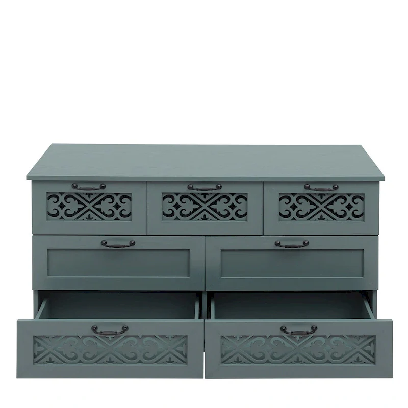7 Drawer Cabinet,With Black Metal Handle